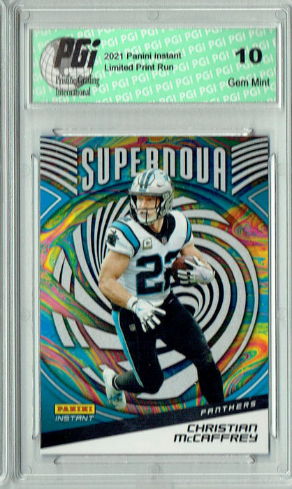 Christian McCaffrey 2021 Panini Instant #S4 Supernova 1/3357 Made SP Card PGI 10