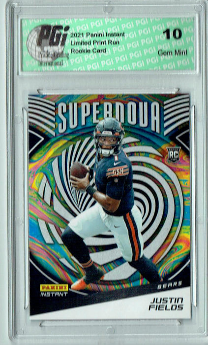 Justin Fields 2021 Panini Instant #S5 Supernova 1/3357 Made Rookie Card PGI 10