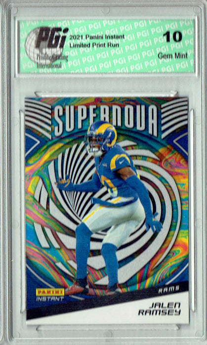 Jalen Ramsey 2021 Panini Instant #S13 Supernova 1/3357 Made Rams SP Card PGI 10