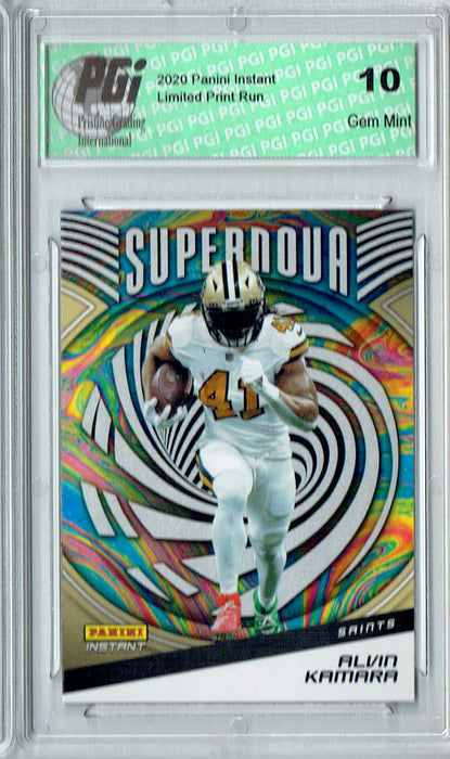 Alvin Kamara 2021 Panini Instant #S16 Supernova 1/3357 Made Saints Card PGI 10