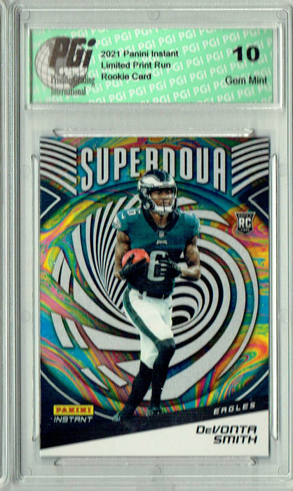 DeVonta Smith 2021 Panini Instant #S19 Supernova 1/3357 Made Rookie Card PGI 10