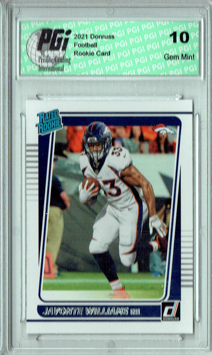 Javonte Williams 2021 Donruss Football #275 Denver Broncos Rookie Card PGI 10