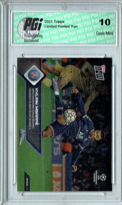 Kylian Mbappe 2021 Topps Now #91 Print Run: 1300 Rare Trading Card PGI 10