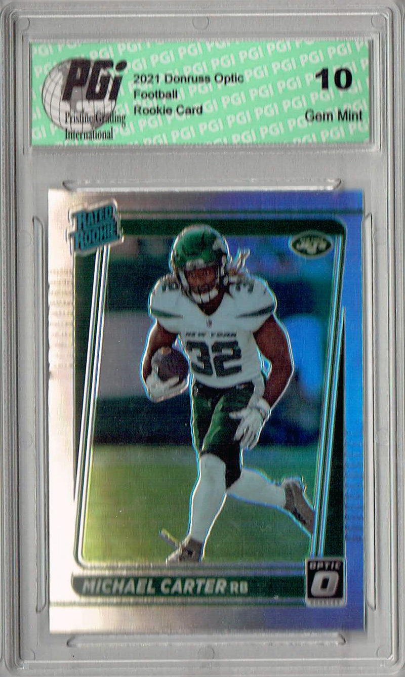 Michael Carter 2021 Donruss #P-268 Optic Preview Holo Rookie Card PGI 10