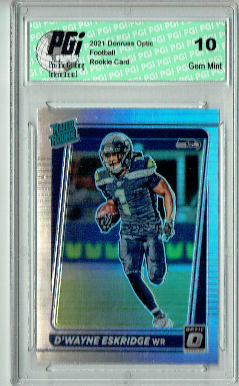 D'wayne Eskridge 2021 Donruss #P-276 Optic Preview Holo Rookie Card PGI 10