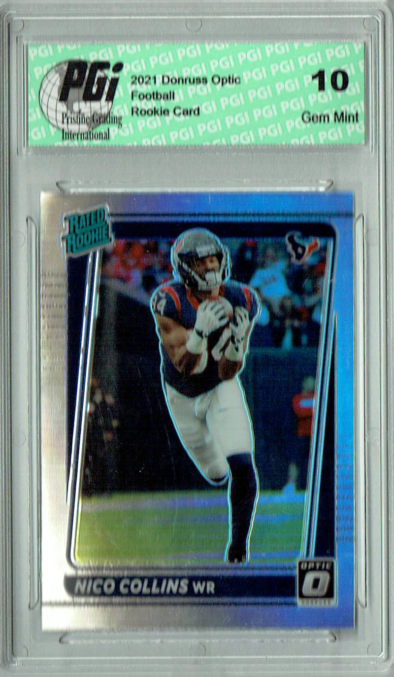 Nico Collins 2021 Donruss #P-280 Optic Preview Holo Rookie Card PGI 10