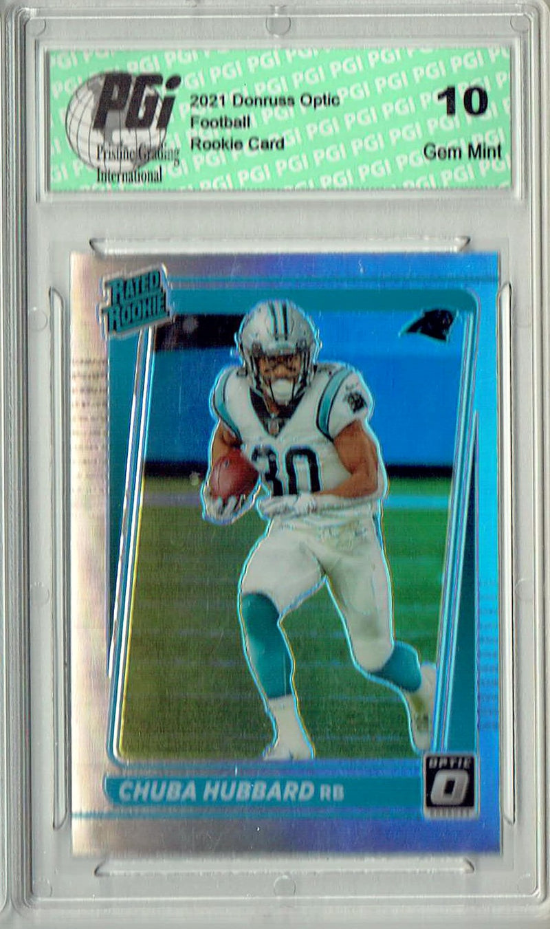 Chuba Hubbard 2021 Donruss #P-287 Optic Preview Holo Rookie Card PGI 10