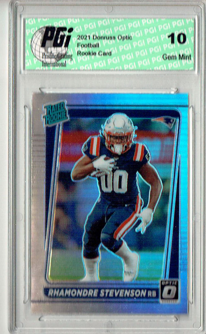 Rhamondre Stevenson 2021 Donruss #P-286 Optic Preview Holo Rookie Card PGI 10