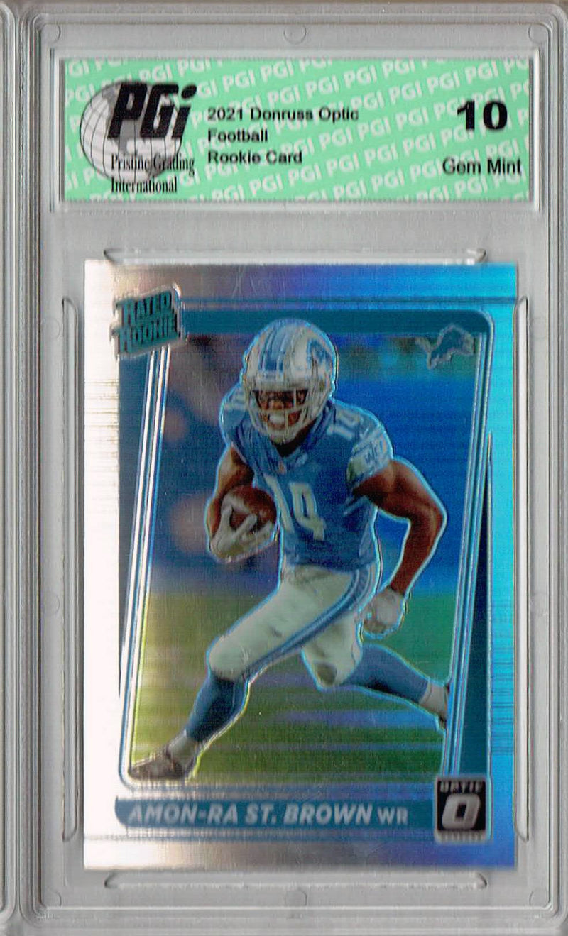 Amon-Ra ST. Brown 2021 Donruss #P-284 Optic Preview Holo Rookie Card PGI 10