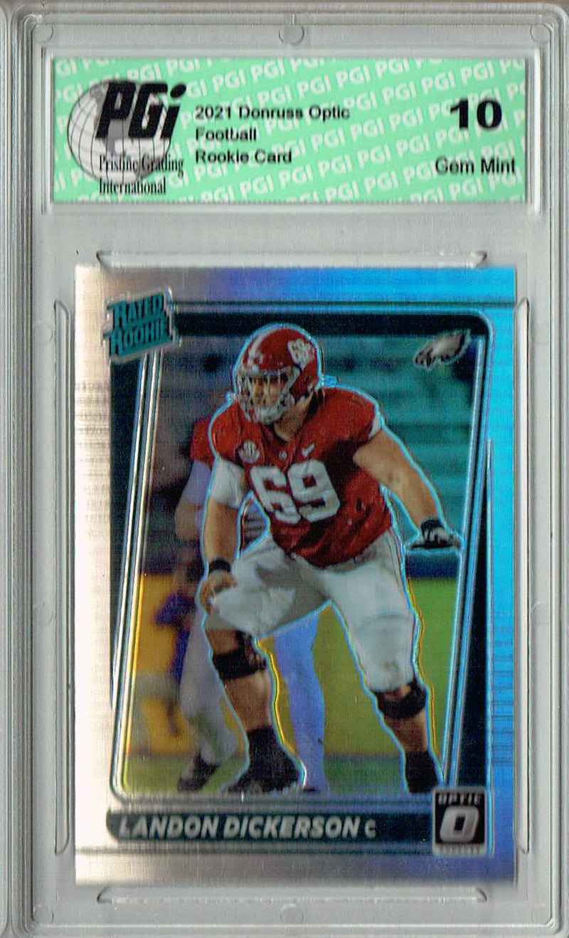 Landon Dickerson 2021 Donruss #P-305 Optic Preview Holo Rookie Card PGI 10