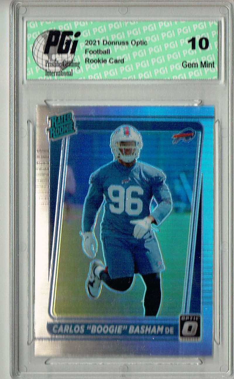 Carlos "Boogie" Basham 2021 Donruss #P-306 Optic Preview Holo Rookie Card PGI 10