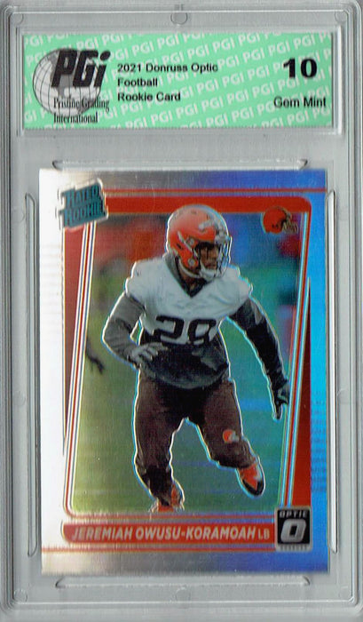 Jeremiah Owusu-Koramoah 2021 Donruss #P326 Optic Preview Holo Rookie Card PGI 10