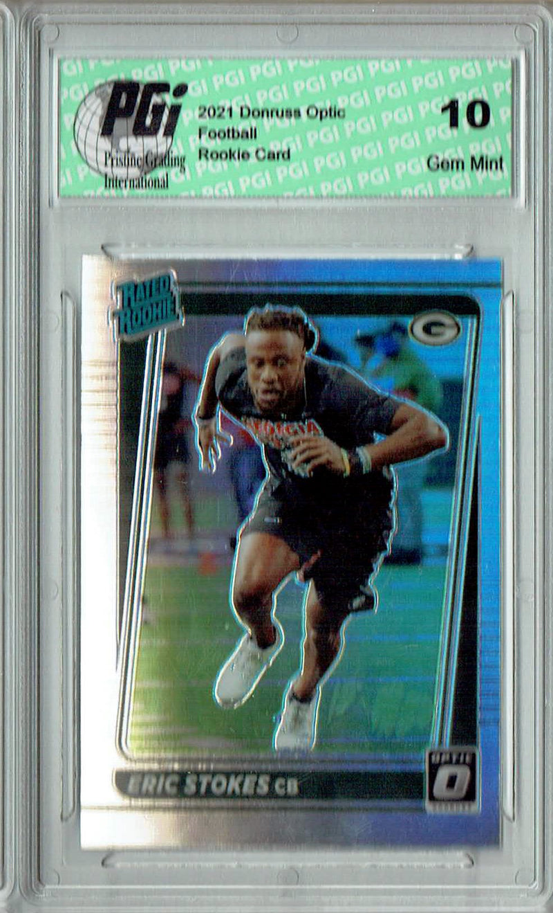 Eric Stokes 2021 Donruss #P-343 Optic Preview Holo Rookie Card PGI 10