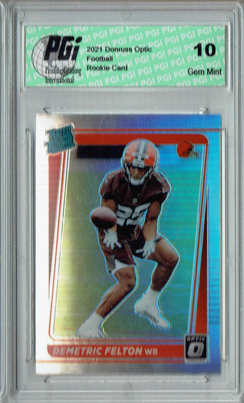 Demetric Felton 2021 Donruss #P-293 Optic Preview Holo Rookie Card PGI 10