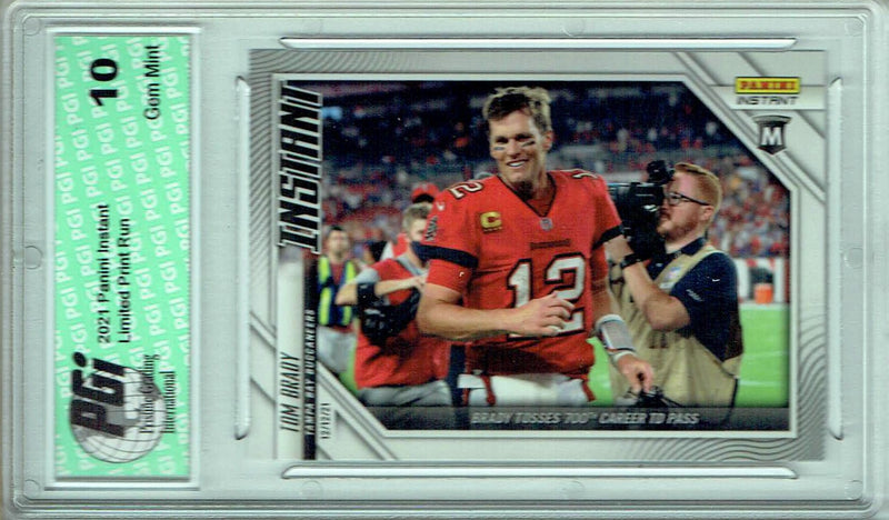 Tom Brady 2021 Panini Instant #139 700 Career TD's 1/1064 Trading Card PGI 10