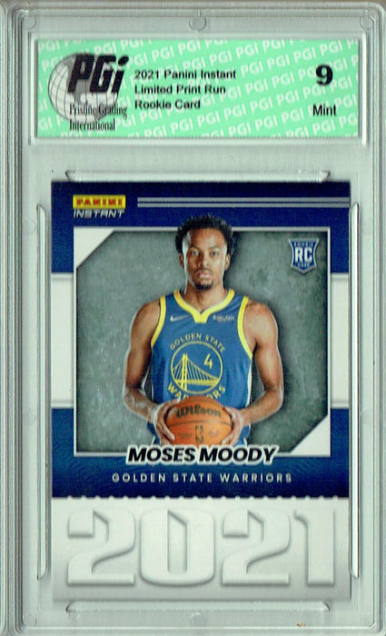 PGI 9 Moses Moody 2021 Panini Instant #YO-14 Year One 1/387 Made Rookie Card