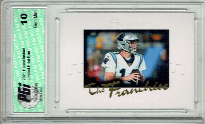Sam Darnold 2021 Score #F5 The Franchise 1/1966 Made Trading Card PGI 10