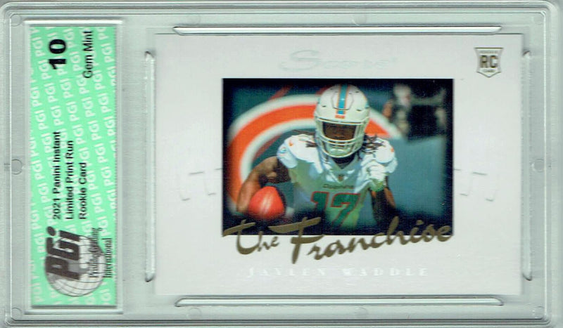 Jaylen Waddle 2021 Score #F19 The Franchise 1/1966 Made Rookie Card PGI 10