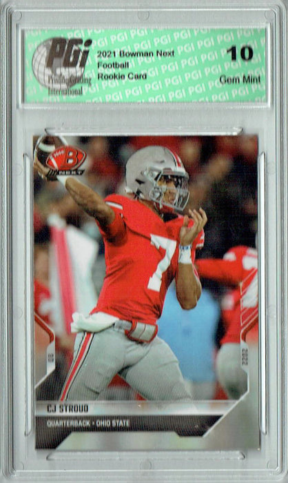 C.J. Stroud 2021 Bowman Next #13 Only 2413 Made Ohio State Rookie Card PGI 10
