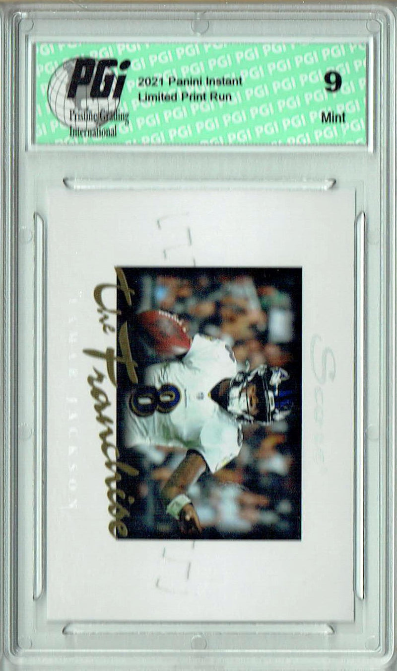 PGI 9 Lamar Jackson 2021 Score #F3 The Franchise 1/1966 Made Trading Card