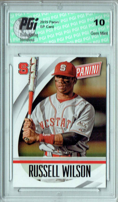 Russell Wilson 2021 Panini SP #16 Baseball SP Variation Rare Trading Card PGI 10