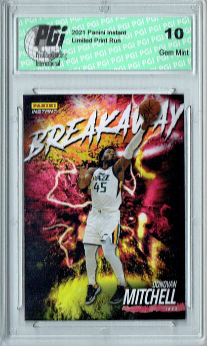 Donovan Mitchell 2021 Panini Instant #B6 Breakaway 1/2819 Trading Card PGI 10