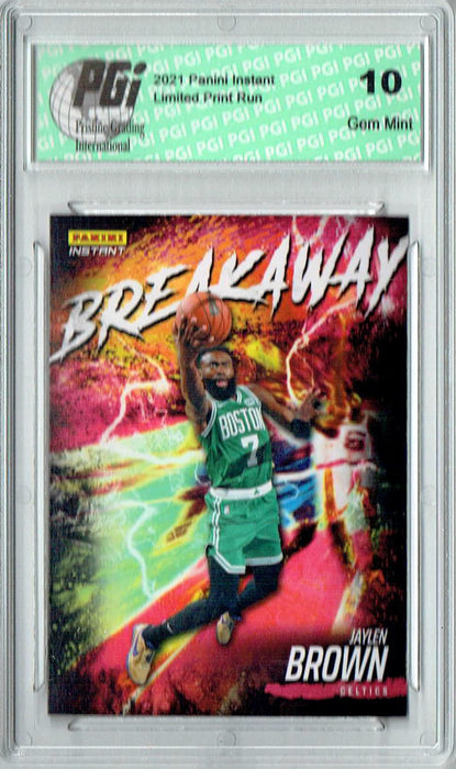 Jaylen Brown 2021 Panini Instant #B7 Breakaway 1/2819 Rare Trading Card PGI 10