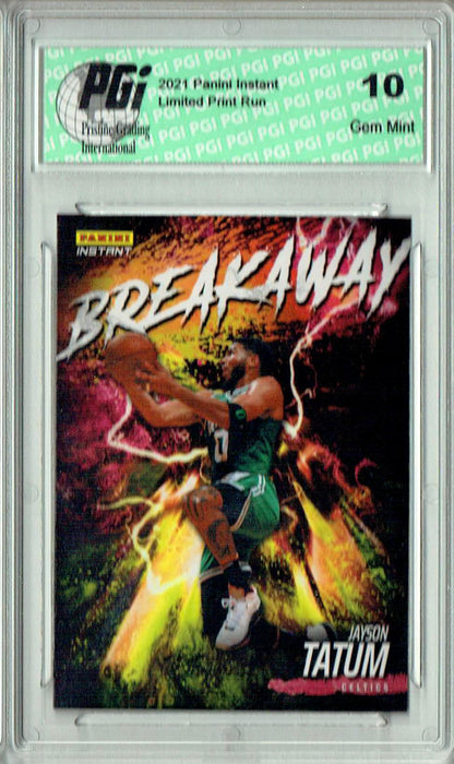 Jayson Tatum 2021 Panini Instant #B3 Breakaway 1/2819 Rare Trading Card PGI 10