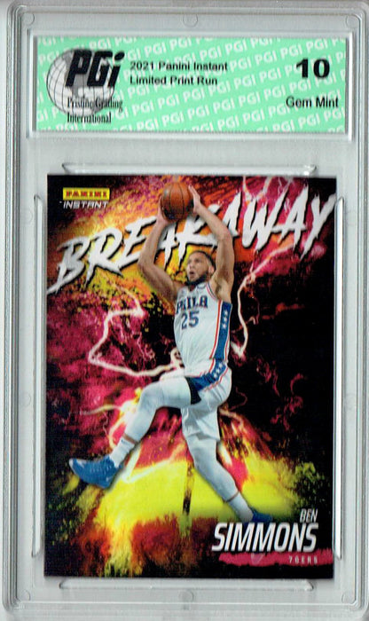 Ben Simmons 2021 Panini Instant #B5 Breakaway 1/2819 Rare Trading Card PGI 10