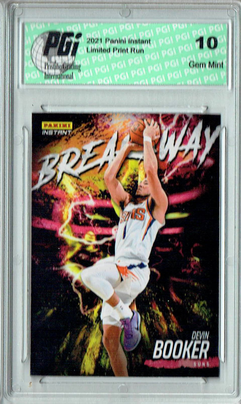 Devin Booker 2021 Panini Instant #B4 Breakaway 1/2819 Rare Trading Card PGI 10