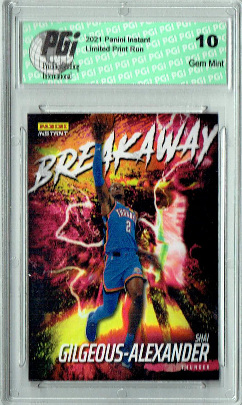 Shai Gilgeous Alexander 2021 Panini Instant #B10 Breakaway 1/2819 SP Card PGI 10