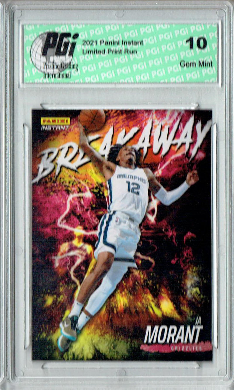 Ja Morant 2021 Panini Instant #B13 Breakaway 1/2819 Rare Trading Card PGI 10