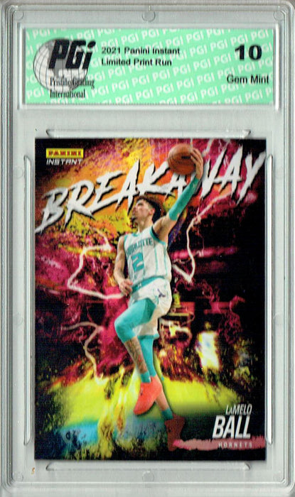 Lamelo Ball 2021 Panini Instant #B14 Breakaway 1/2819 Rare Trading Card PGI 10