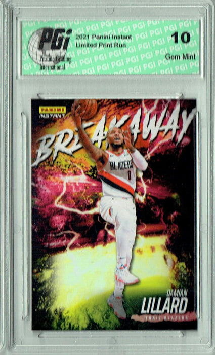 Damian Lillard 2021 Panini Instant #B19 Breakaway 1/2819 SP Trading Card PGI 10