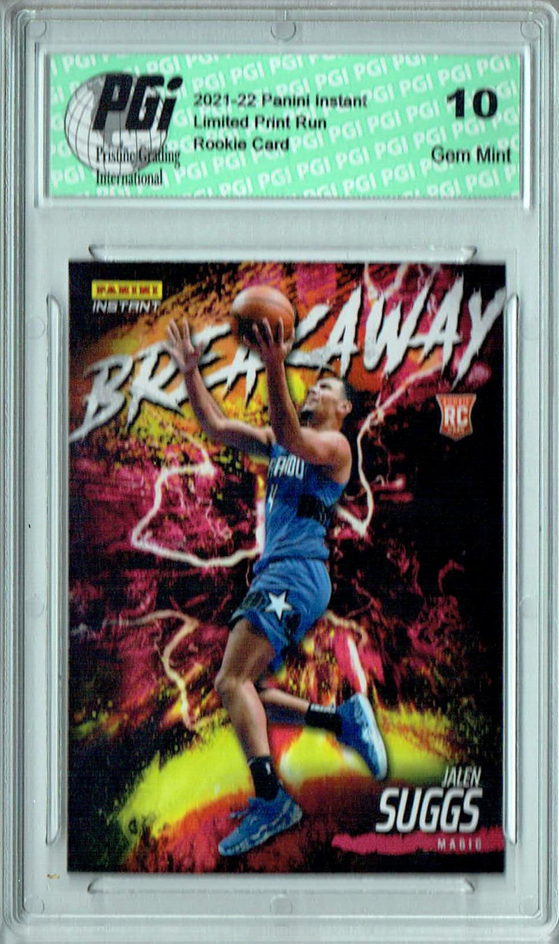 Jalen Suggs 2021 Panini Instant #B24 Breakaway 1/2819 Rookie Card PGI 10