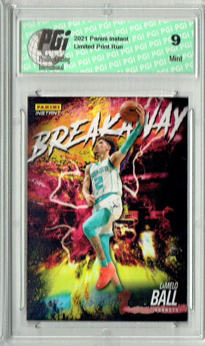 PGI 9 Lamelo Ball 2021 Panini Instant #B14 Breakaway 1/2819 Rare Trading Card