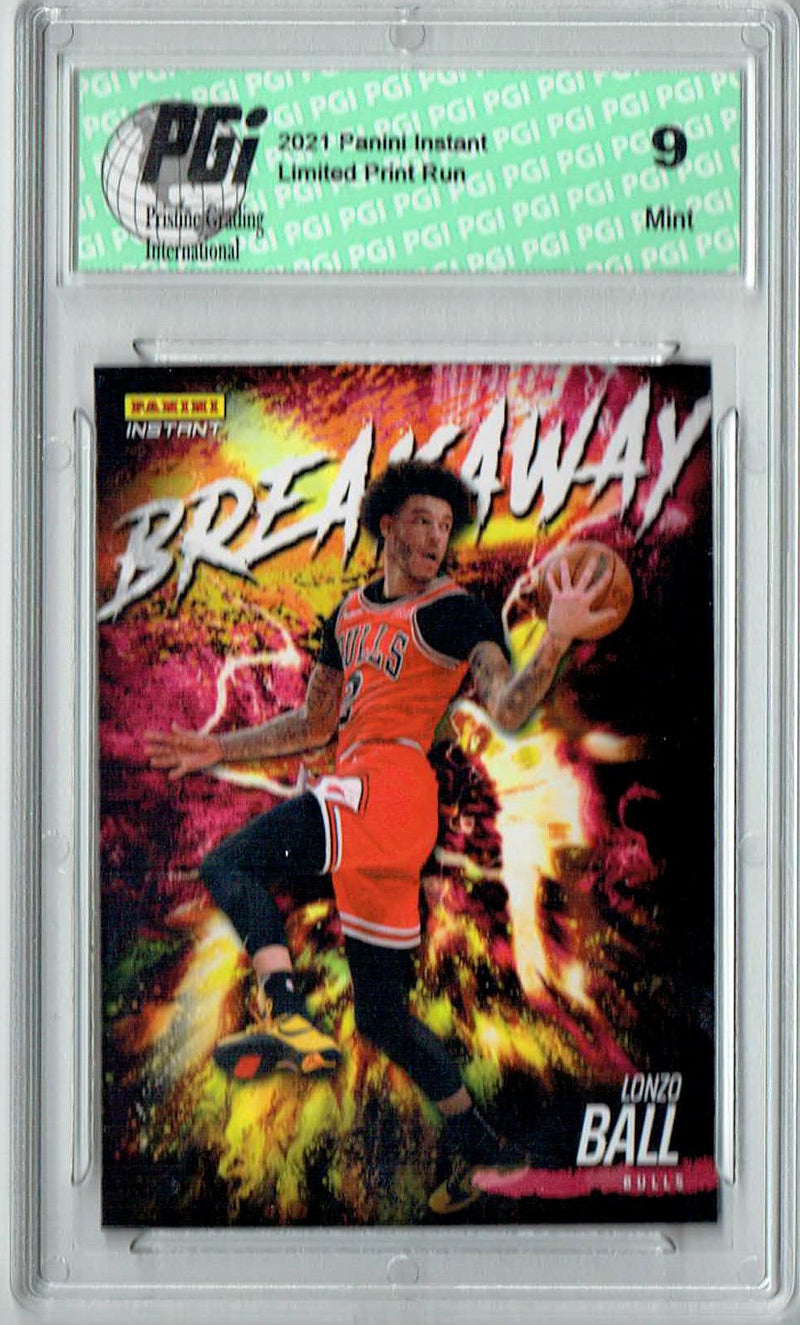 PGI 9 Lonzo Ball 2021 Panini Instant #B16 Breakaway 1/2819 Rare Trading Card