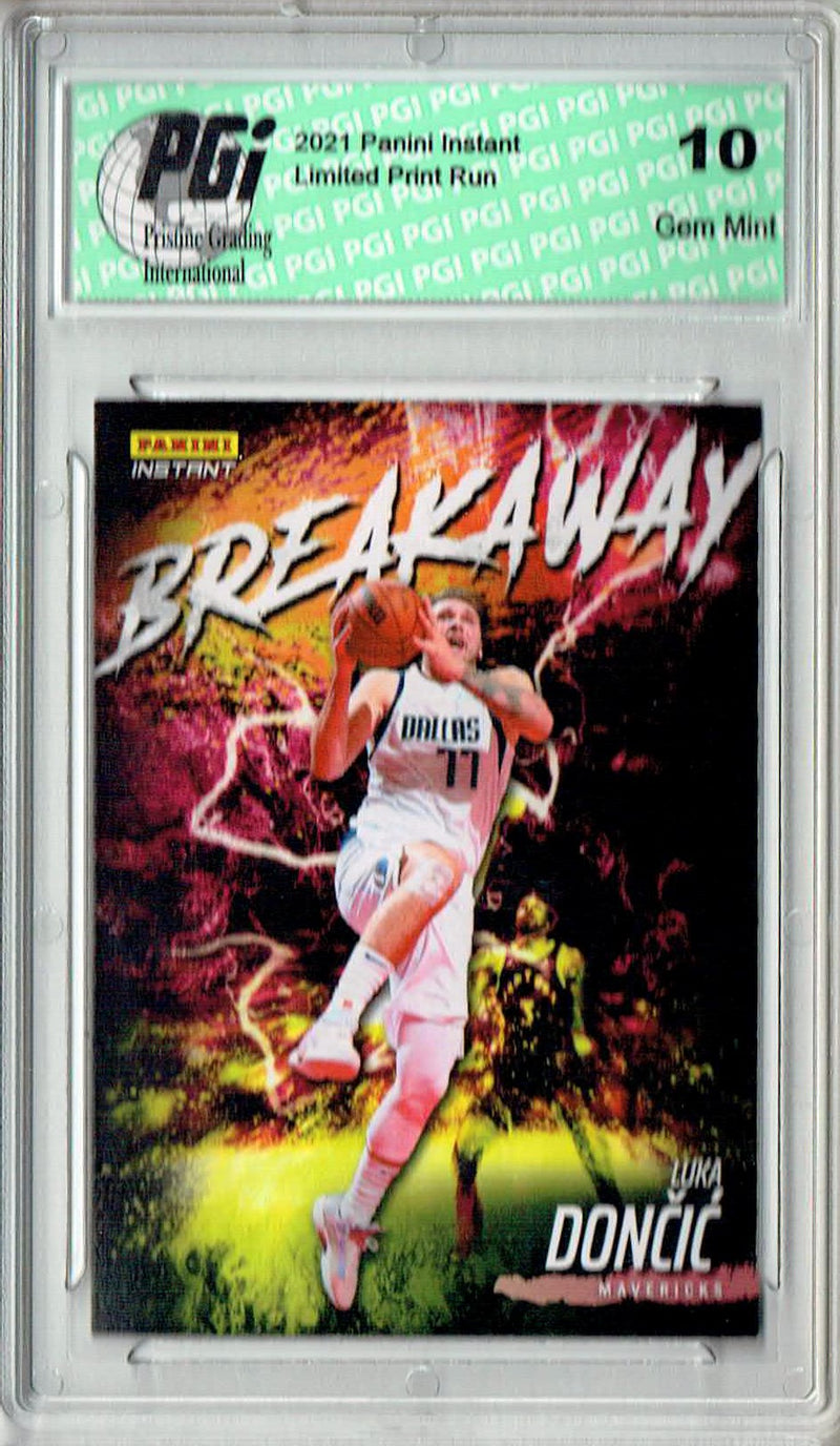Luka Doncic 2021 Panini Instant #B1 Breakaway 1/2819 Rare Trading Card PGI 10
