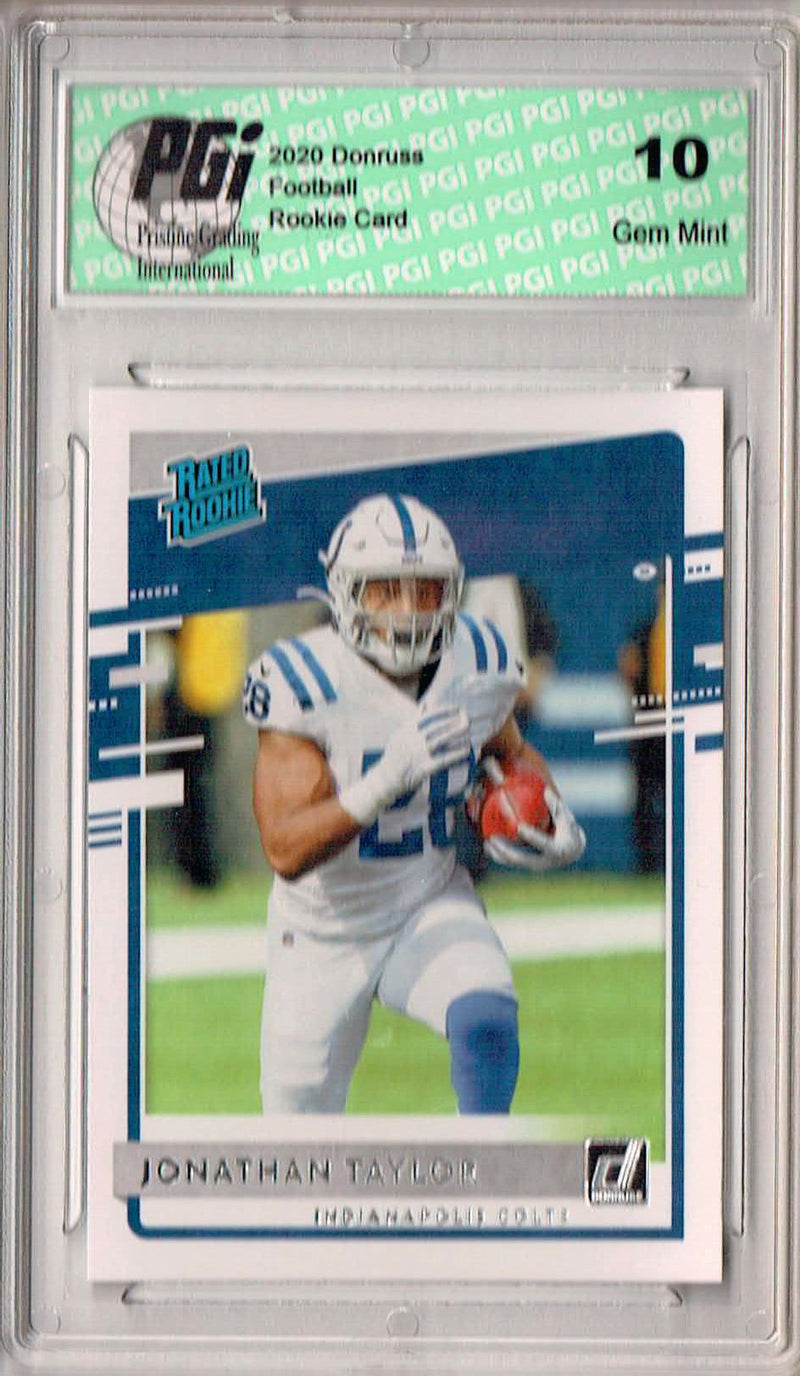 Jonathan Taylor 2020 Donruss Football #317 Indianapolis Colts Rookie Card PGI 10