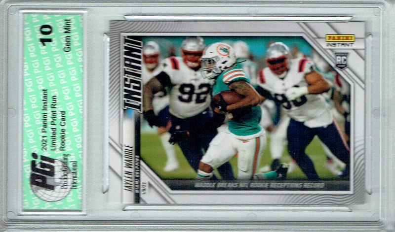 Jaylen Waddle 2021 Panini Instant #176 Low Print Run: 1/298 Rookie Card PGI 10