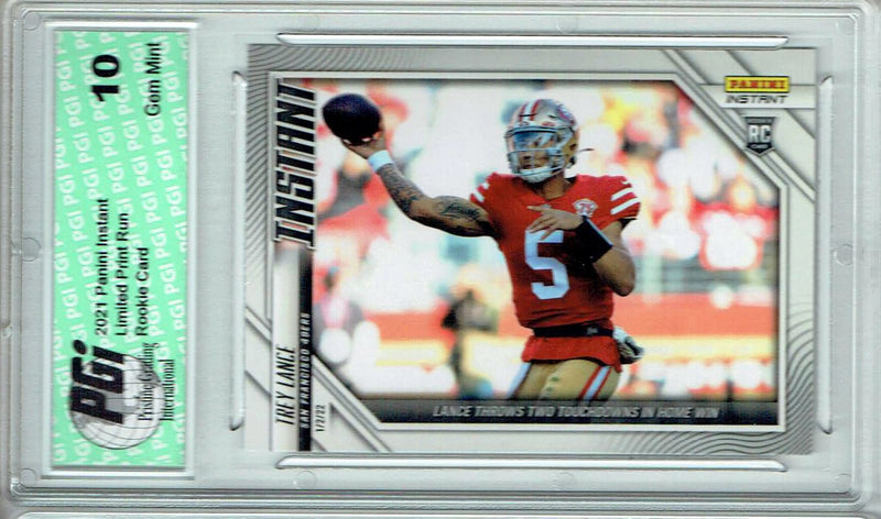 Trey Lance 2021 Panini Instant #162 Tiny Print Run: 1/551 Rookie Card PGI 10