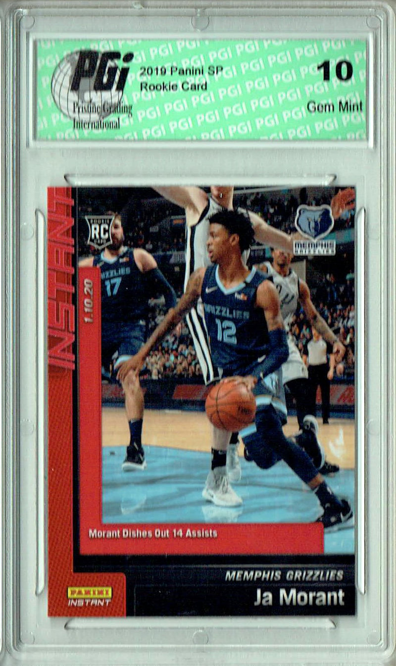 Ja Morant 2019 Panini Instant #64 1 of 85 Made 14 assists Rookie Card PGI 10