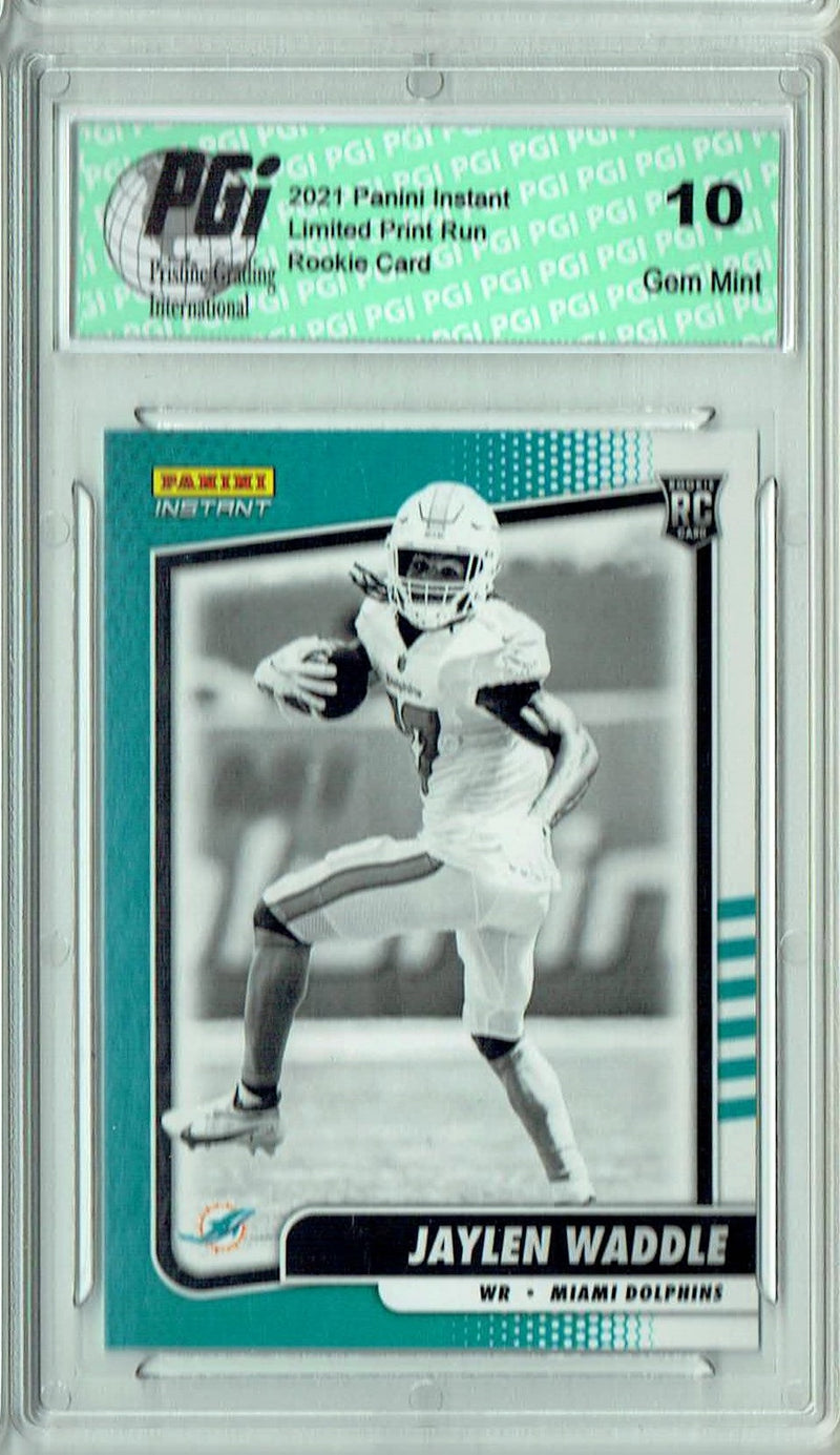 Jaylen Waddle 2021 Panini Instant #BW6 Black & White 1/2728 Rookie Card PGI 10