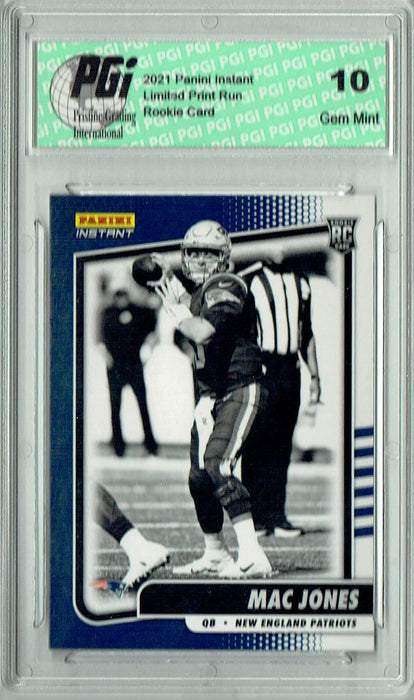 Mac Jones 2021 Panini Instant #BW9 Black & White 1/2728 Rookie Card PGI 10