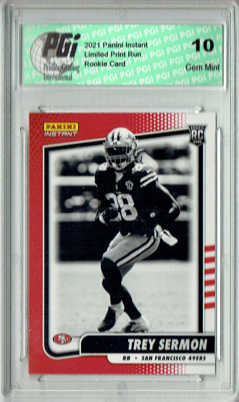 Trey Sermon 2021 Panini Instant #BW25 Black & White 1/2728 Rookie Card PGI 10