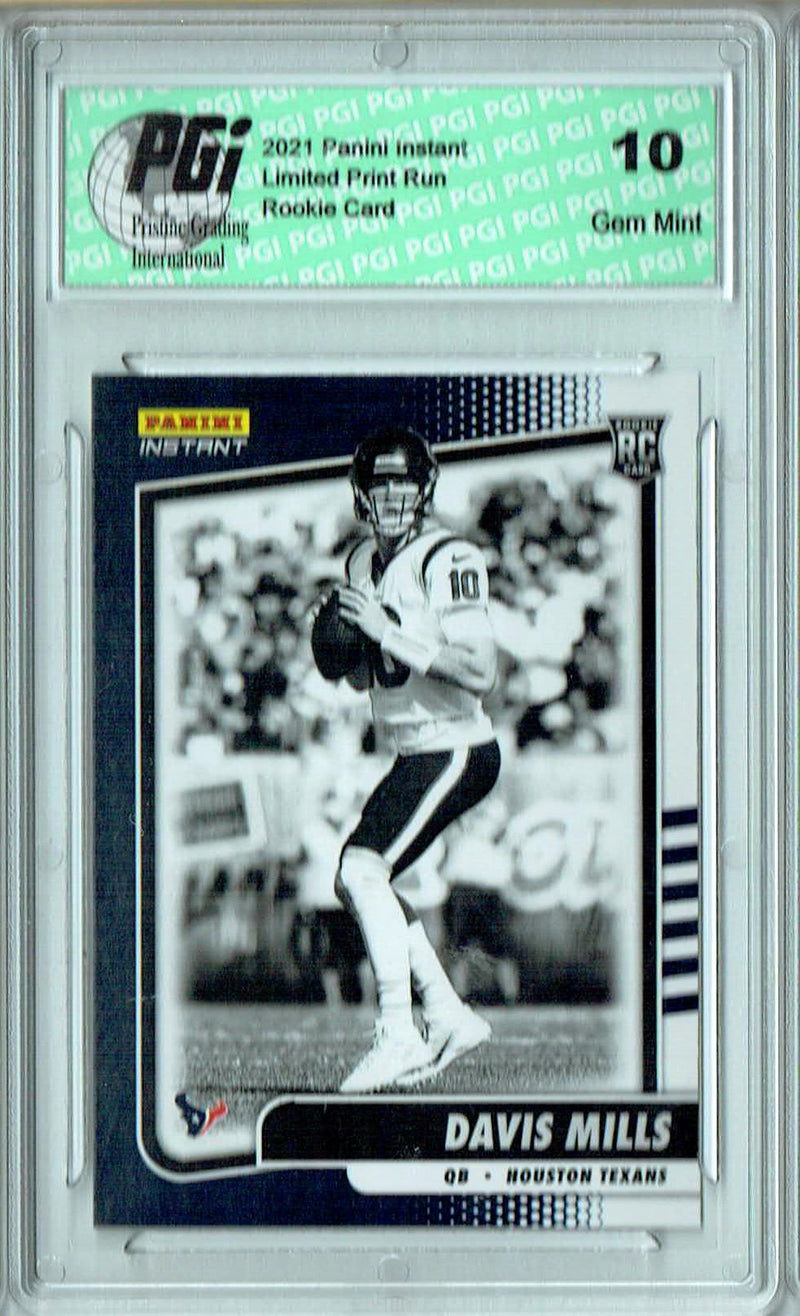Davis Mills 2021 Panini Instant #BW22 Black & White 1/2728 Rookie Card PGI 10