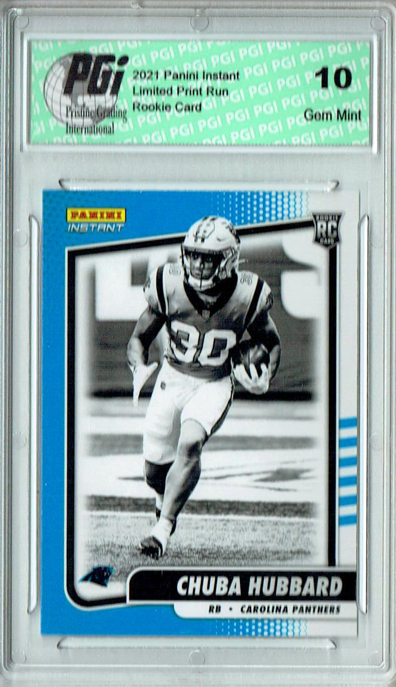 Chuba Hubbard 2021 Panini Instant #BW31 Black & White 1/2728 Rookie Card PGI 10