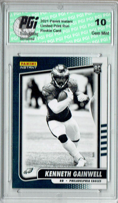 Kenneth Gainwell 2021 Panini Instant #BW34 Black/White 1/2728 Rookie Card PGI 10