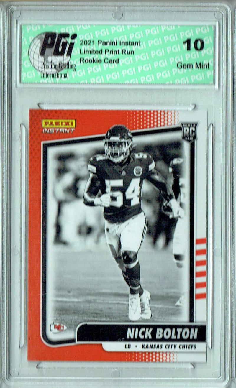 Nick Bolton 2021 Panini Instant #BW42 Black & White 1/2728 Rookie Card PGI 10