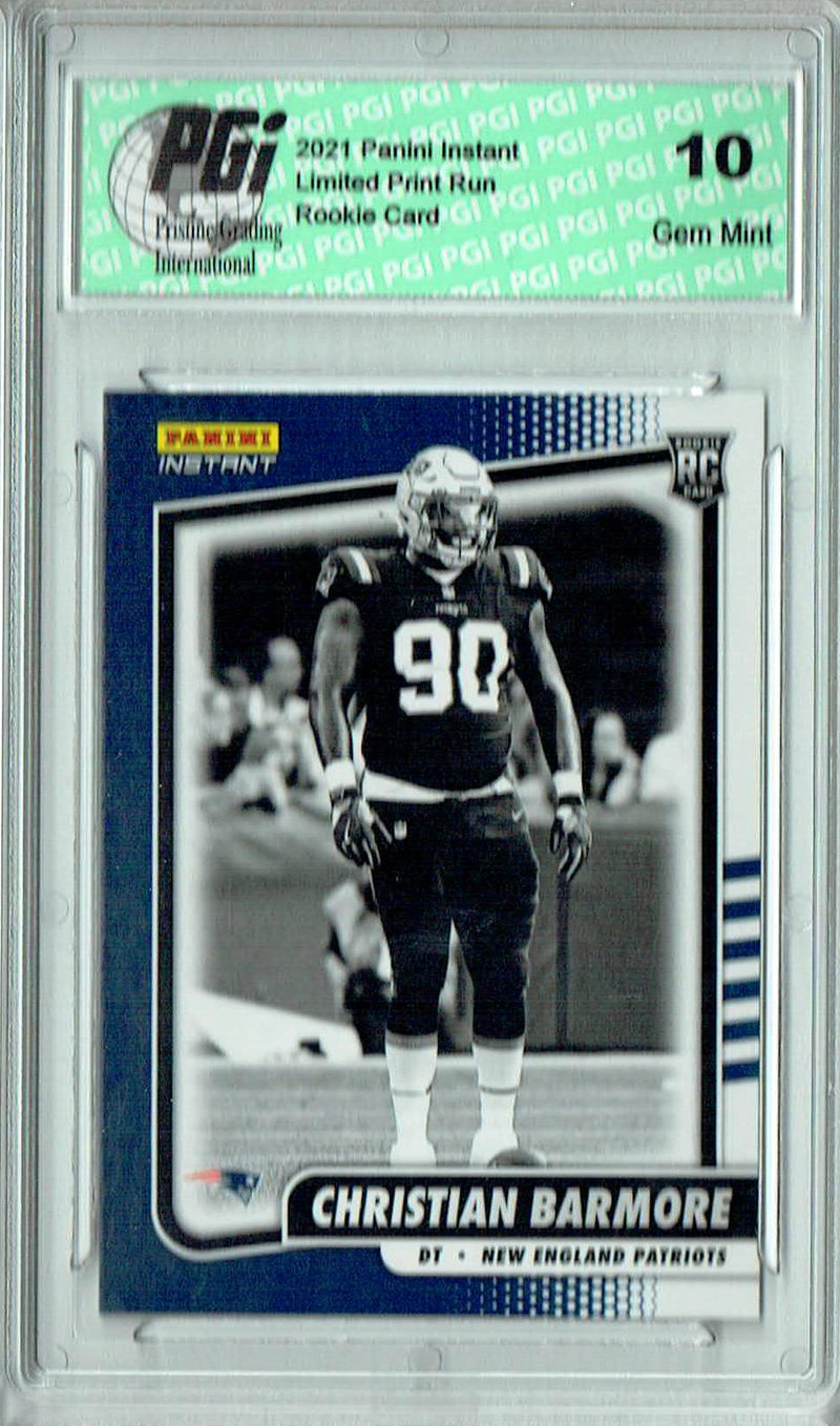 Christian Barmore 2021 Panini Instant BW43 Black/White 1/2728 Rookie Card PGI 10
